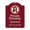 Signmission Designer Series-Private Driveway Dead End No Turn Around With Symbol, 24" x 18", BU-1824-9924 A-DES-BU-1824-9924 - alternate 1